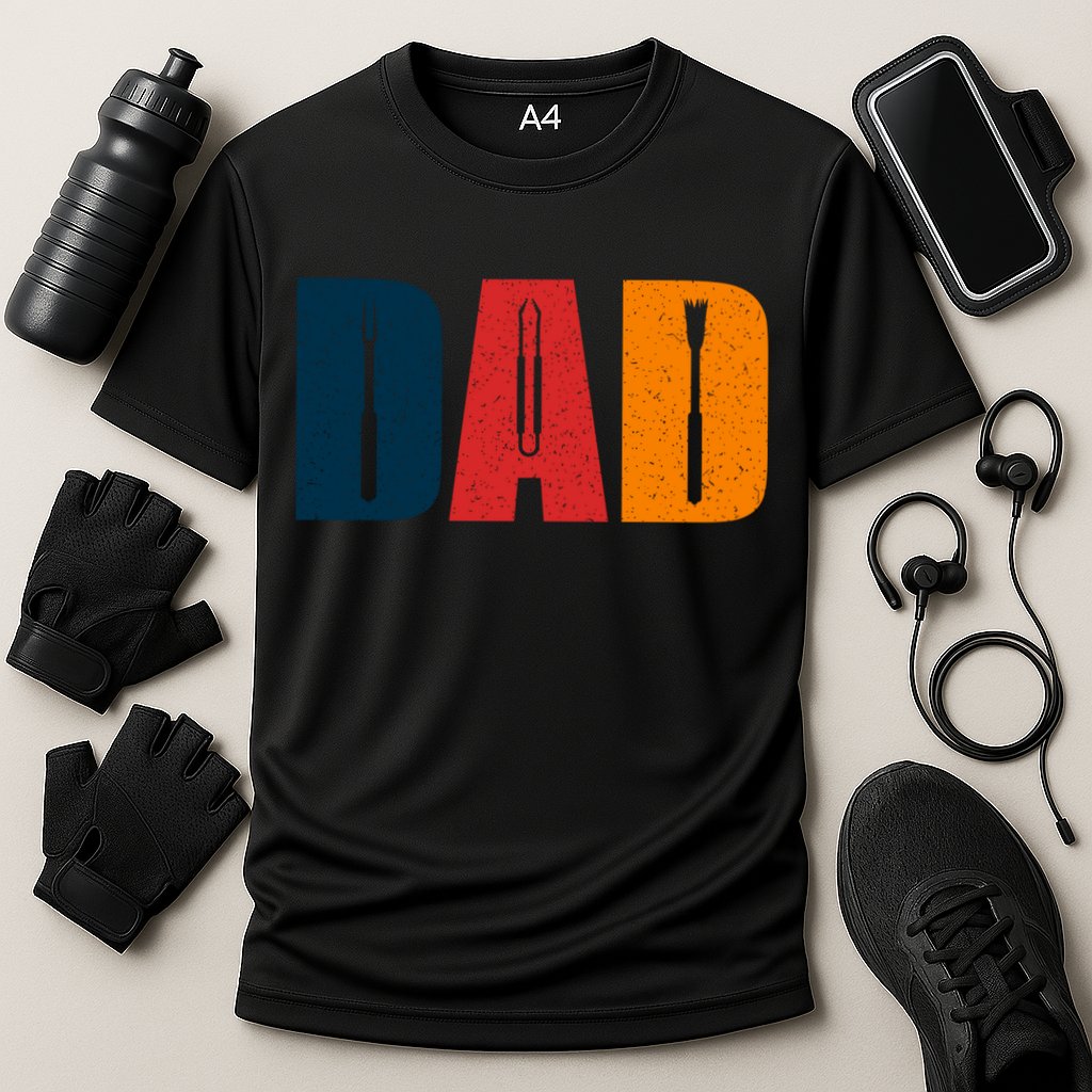 Dad Barbecue Bbq Set Father's Day Gift Cooling Performance Crew T-Shirt