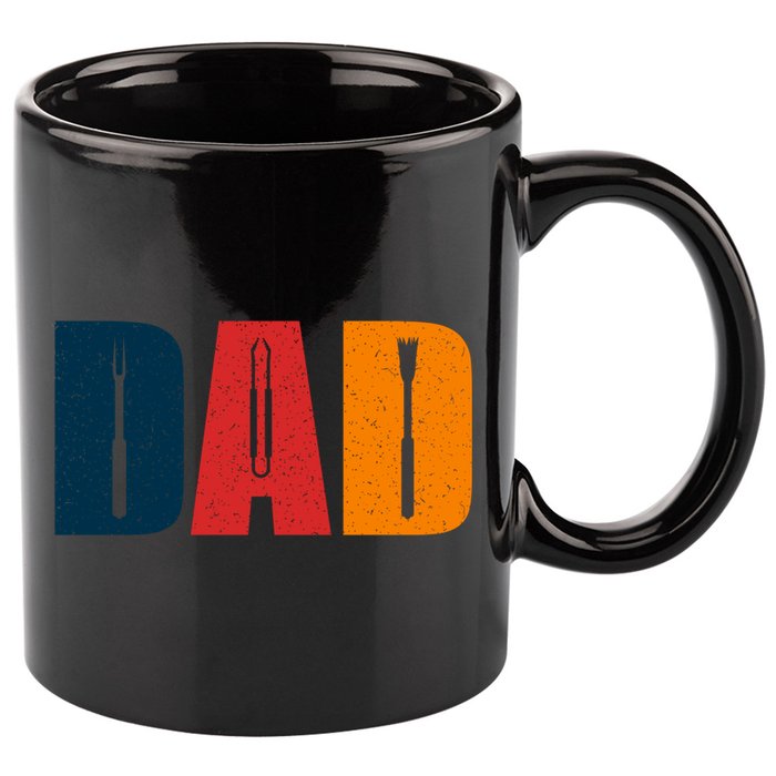 Dad Barbecue Bbq Set Father's Day Gift 11oz C Handle Ceramic Mug