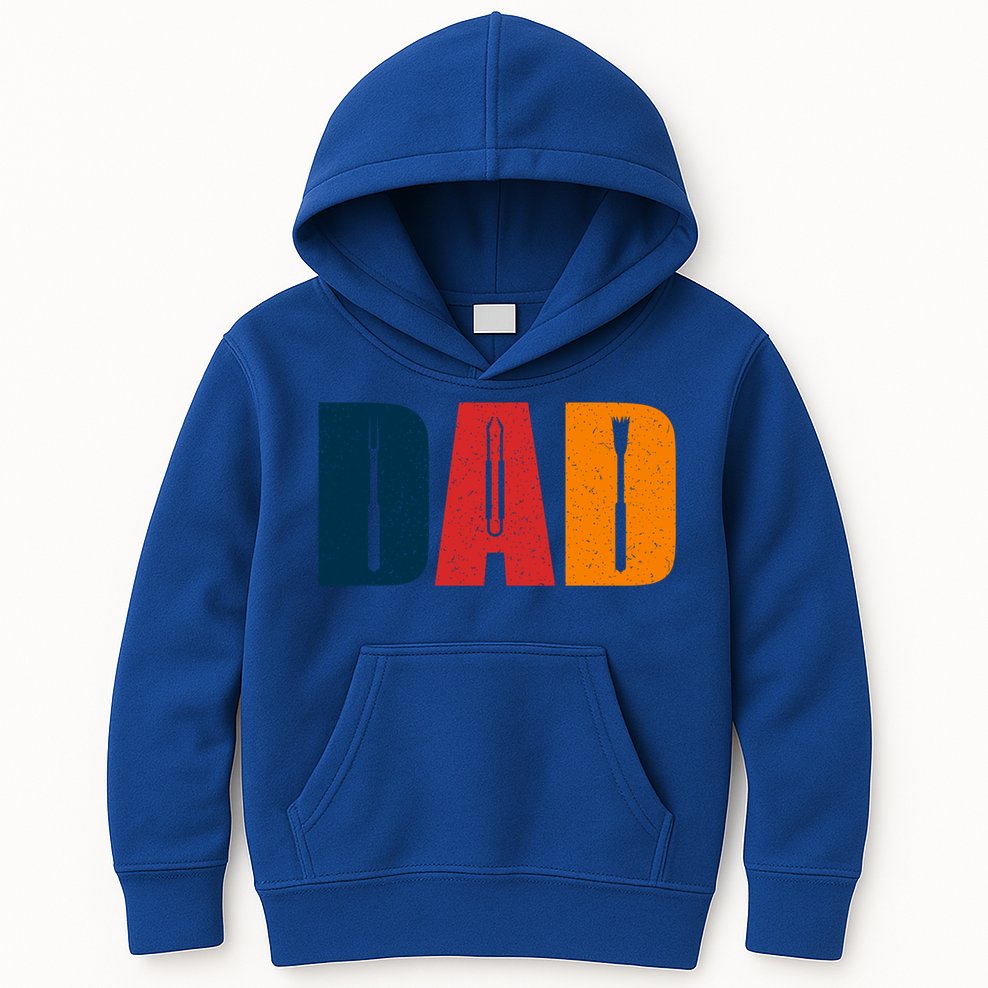 Dad Barbecue Bbq Set Father's Day Gift Kids Hoodie