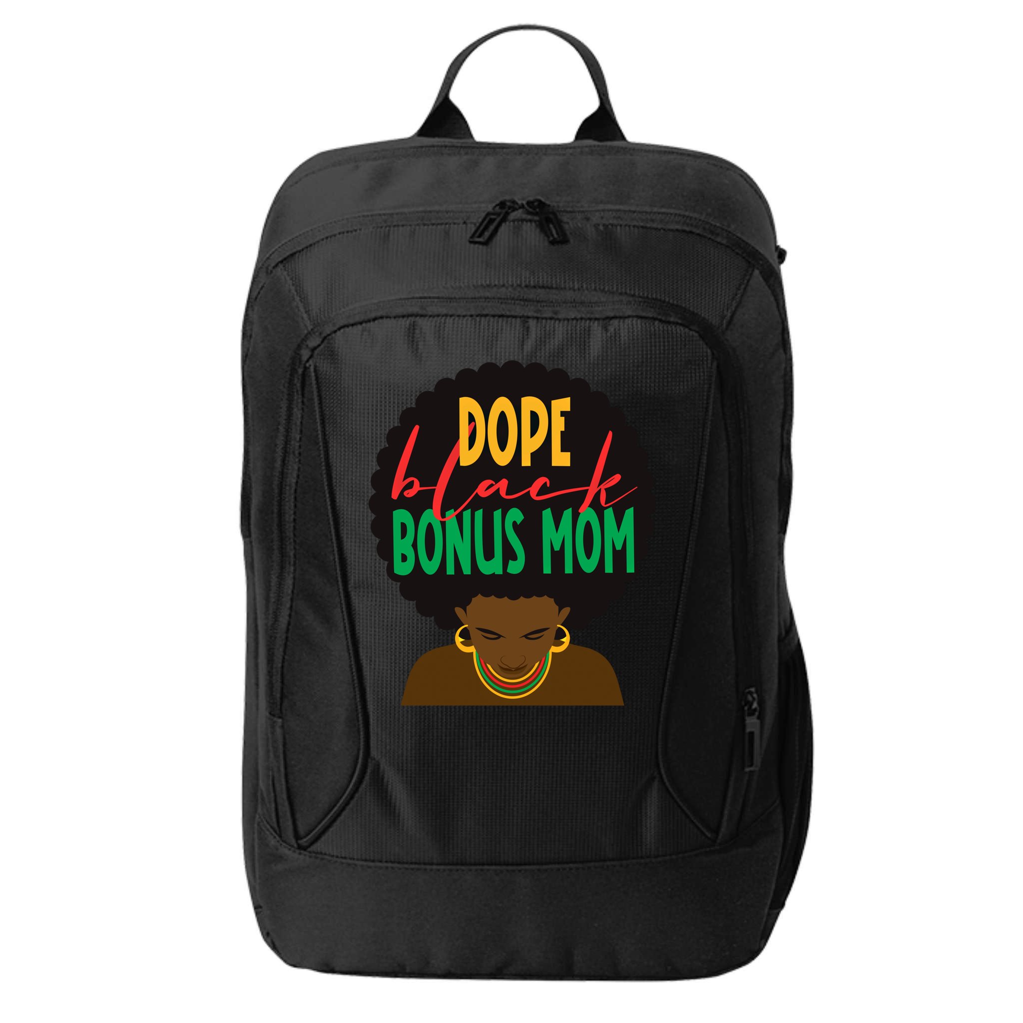 Dope Black Bonus Mom Black Stepmom Mother Days Black History Gift City Backpack