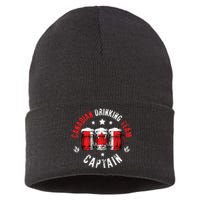 Drink Beer Can Canada Flag Funny Drinking Canadian Team Sustainable Knit Beanie