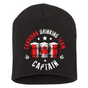 Drink Beer Can Canada Flag Funny Drinking Canadian Team Short Acrylic Beanie