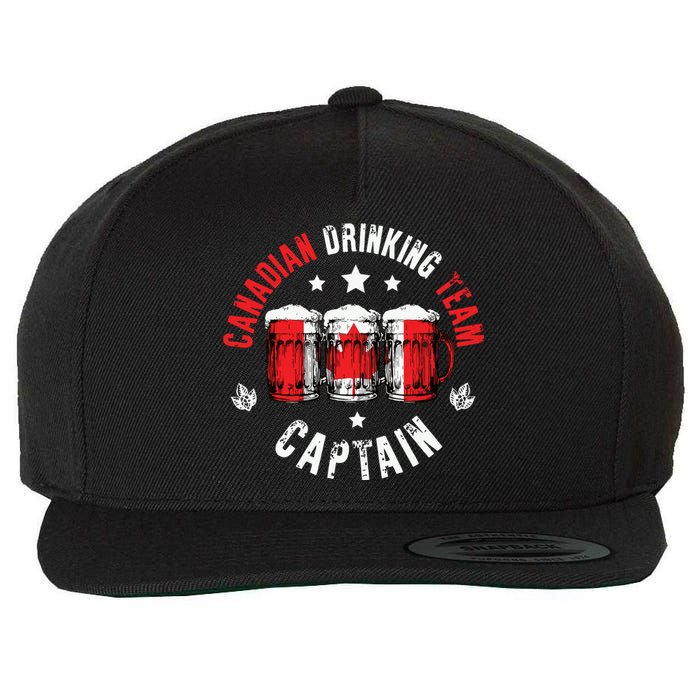 Drink Beer Can Canada Flag Funny Drinking Canadian Team Wool Snapback Cap