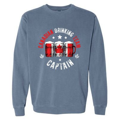 Drink Beer Can Canada Flag Funny Drinking Canadian Team Garment-Dyed Sweatshirt