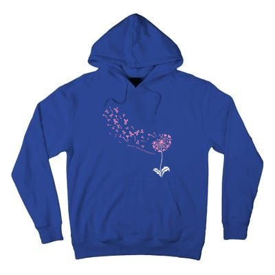 Dandelion Breast Cancer Awareness Pink Ribbon Support Gift Tall Hoodie