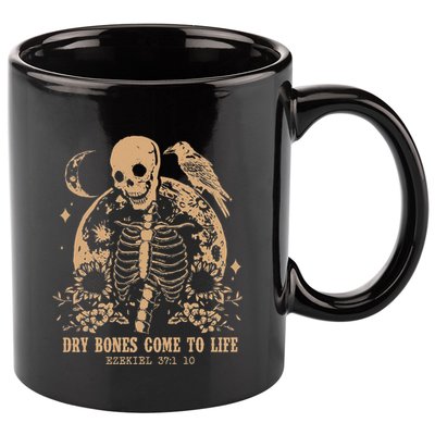 Dry Bones Come To Life Floral Skeleton 11oz C Handle Ceramic Mug