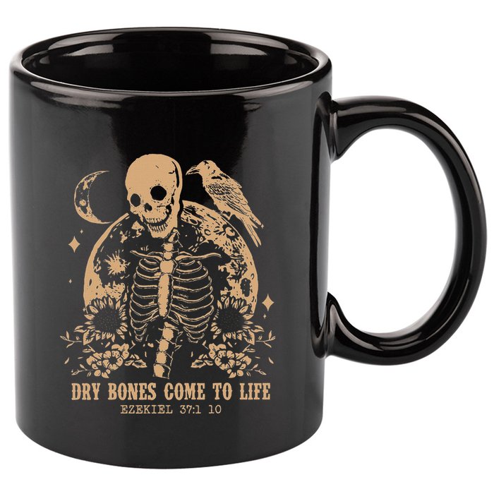 Dry Bones Come To Life Floral Skeleton 11oz C Handle Ceramic Mug
