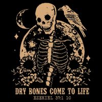 Dry Bones Come To Life Floral Skeleton Drawstring Bag
