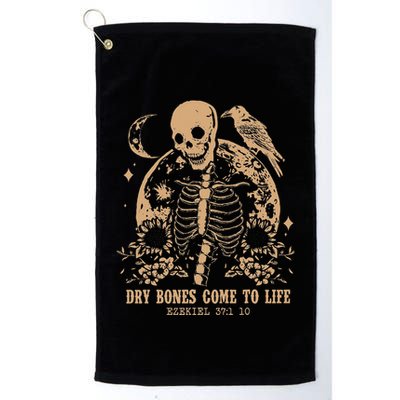 Dry Bones Come To Life Floral Skeleton Golf Towel