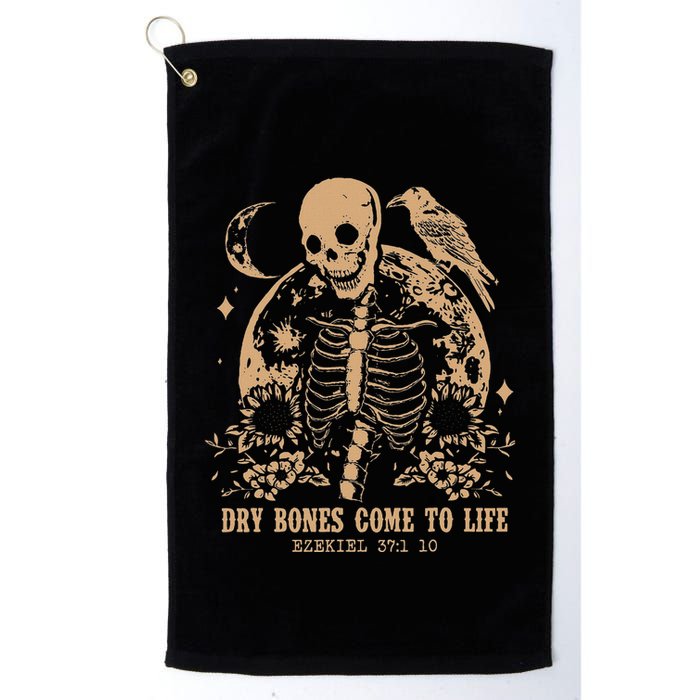 Dry Bones Come To Life Floral Skeleton Golf Towel