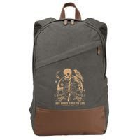 Dry Bones Come To Life Floral Skeleton Cotton Canvas Backpack