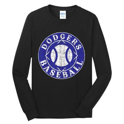 Dodger Baseball Crest Tall Long Sleeve T-Shirt