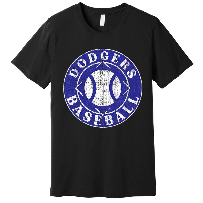 Dodger Baseball Crest Premium T-Shirt