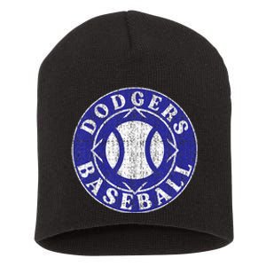 Dodger Baseball Crest Short Acrylic Beanie