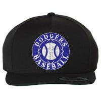 Dodger Baseball Crest Wool Snapback Cap