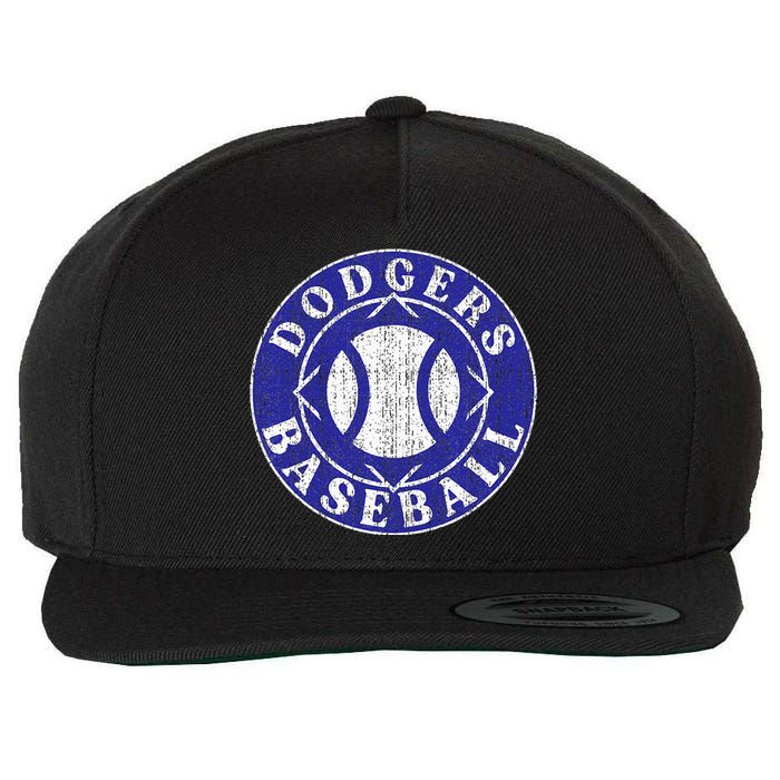 Dodger Baseball Crest Wool Snapback Cap