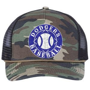 Dodger Baseball Crest Retro Rope Trucker Hat Cap