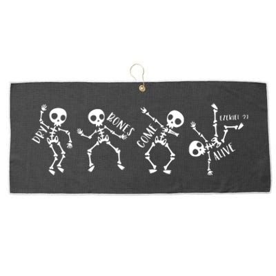 Dry Bones Come Alive Relaxed Funny Skeleton Dancing Large Microfiber Waffle Golf Towel