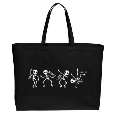 Dry Bones Come Alive Relaxed Funny Skeleton Dancing Cotton Canvas Jumbo Tote