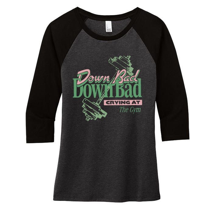 Down Bad Crying At The Gym Women's Tri-Blend 3/4-Sleeve Raglan Shirt