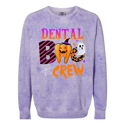 Dental Boo Crew Cute Teeth Dentist Spooky Funny Halloween Gift Colorblast Crewneck Sweatshirt