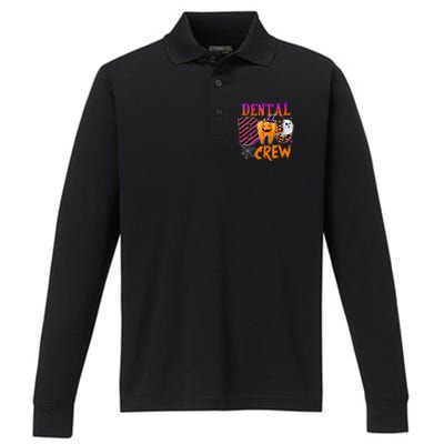 Dental Boo Crew Cute Teeth Dentist Spooky Funny Halloween Gift Performance Long Sleeve Polo