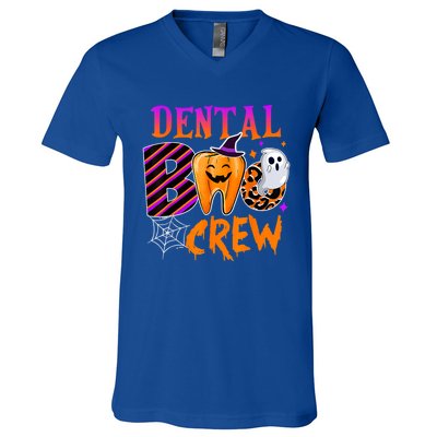 Dental Boo Crew Cute Teeth Dentist Spooky Funny Halloween Gift V-Neck T-Shirt