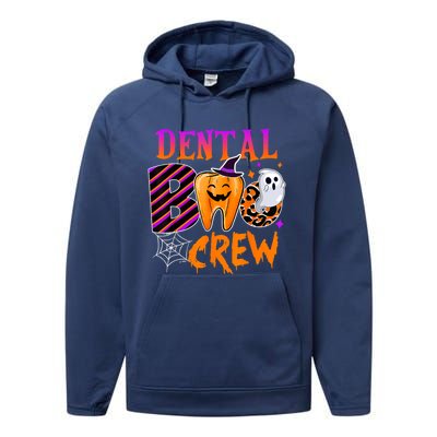 Dental Boo Crew Cute Teeth Dentist Spooky Funny Halloween Gift Performance Fleece Hoodie