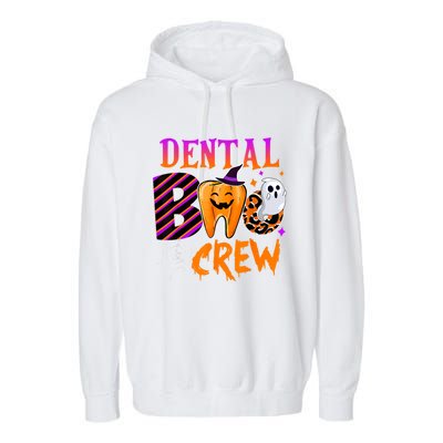 Dental Boo Crew Cute Teeth Dentist Spooky Funny Halloween Gift Garment-Dyed Fleece Hoodie