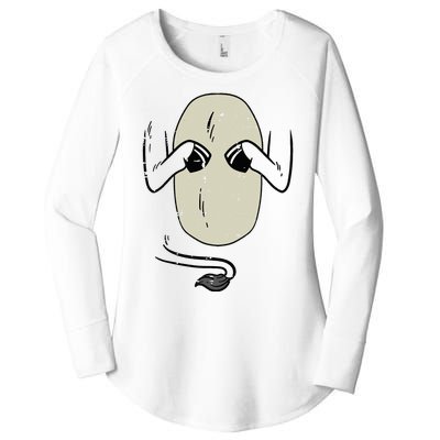 Donkey Body Costume Funny Halloween Animal Women's Perfect Tri Tunic Long Sleeve Shirt