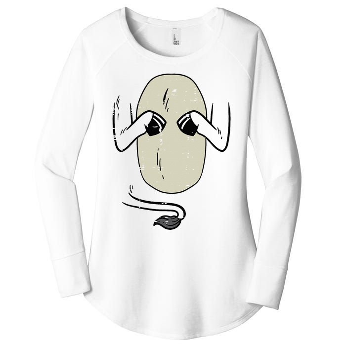 Donkey Body Costume Funny Halloween Animal Women's Perfect Tri Tunic Long Sleeve Shirt