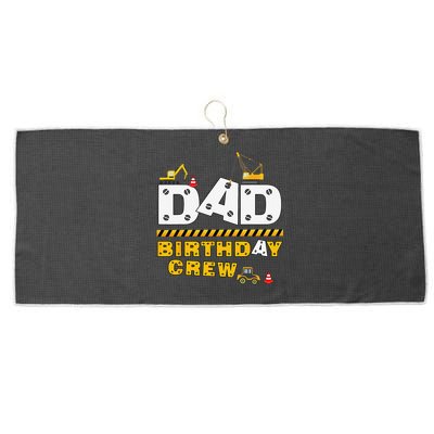 Dad Birthday Crew Construction Family Birthday Party Large Microfiber Waffle Golf Towel