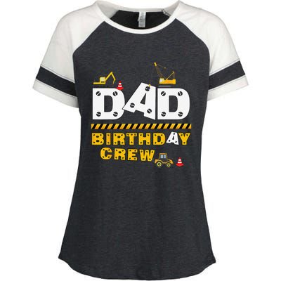 Dad Birthday Crew Construction Family Birthday Party Enza Ladies Jersey Colorblock Tee