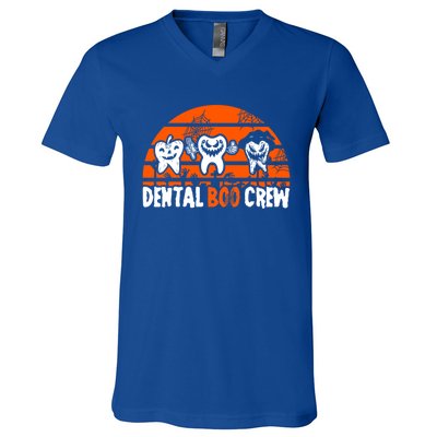 Dental Boo Crew Dentist Halloween Costume Dental Squad Gift V-Neck T-Shirt