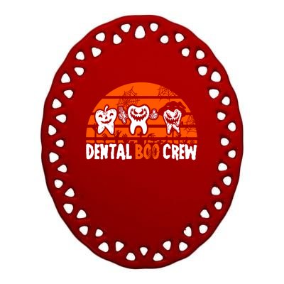 Dental Boo Crew Dentist Halloween Costume Dental Squad Gift Ceramic Oval Ornament