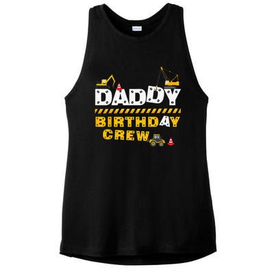 Daddy Birthday Crew Construction Family Birthday Party Ladies PosiCharge Tri-Blend Wicking Tank