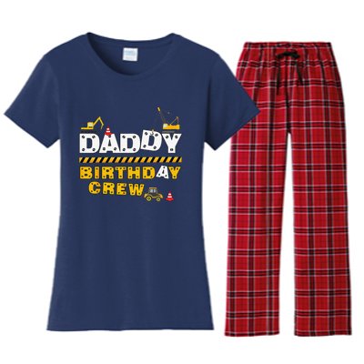 Daddy Birthday Crew Construction Family Birthday Party Women's Flannel Pajama Set