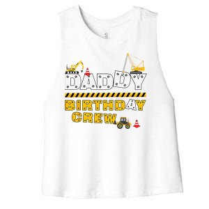 Daddy Birthday Crew Construction Family Birthday Party Women's Racerback Cropped Tank