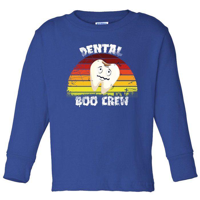 Dental Boo Crew Funny Dentist Halloween Costume Vintage Gift Toddler Long Sleeve Shirt