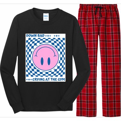 Down Bad Crying At The Gym Gift Long Sleeve Pajama Set