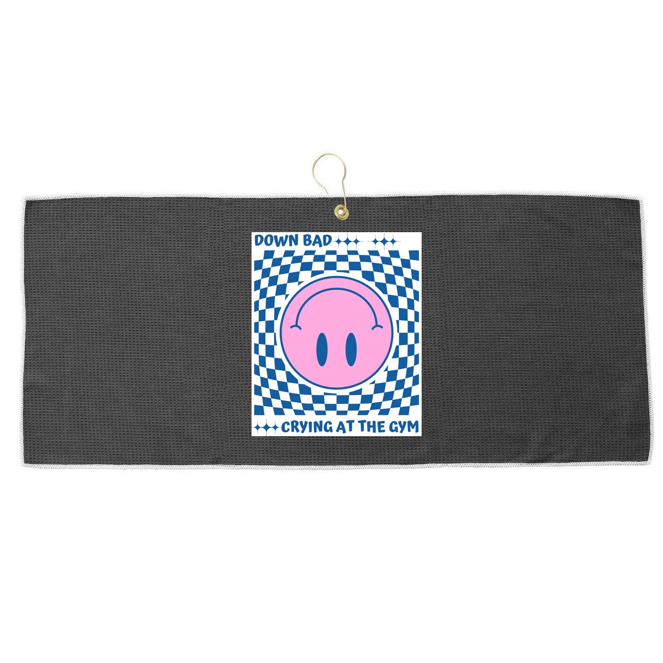 Down Bad Crying At The Gym Gift Large Microfiber Waffle Golf Towel