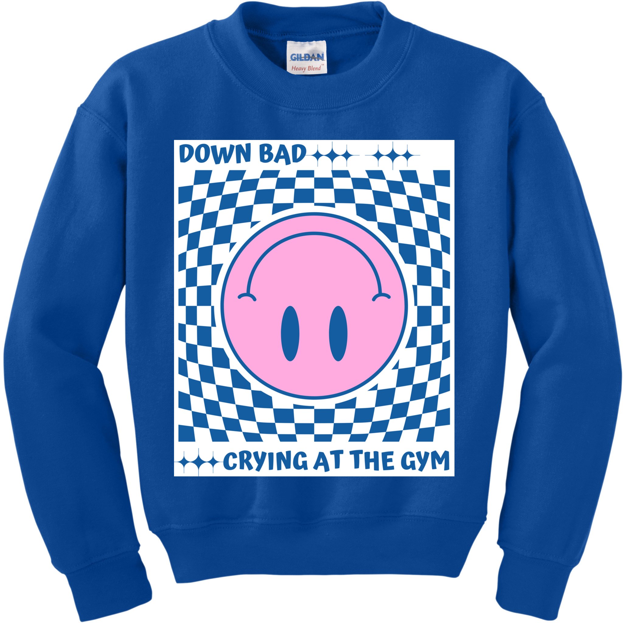 Down Bad Crying At The Gym Gift Kids Sweatshirt