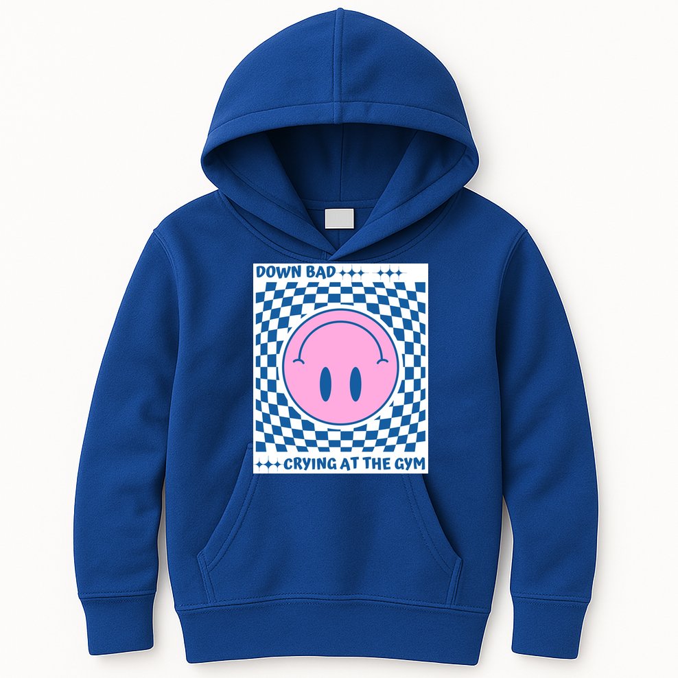 Down Bad Crying At The Gym Gift Kids Hoodie