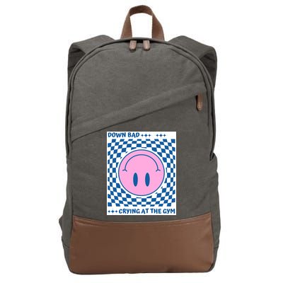 Down Bad Crying At The Gym Gift Cotton Canvas Backpack