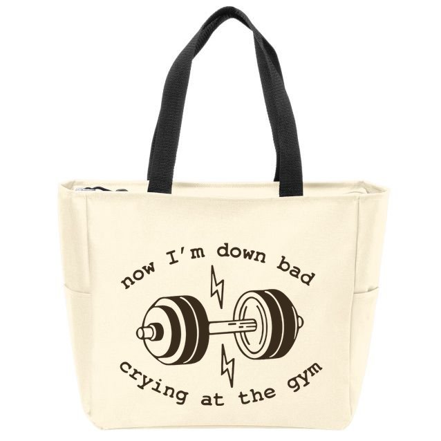 Down Bad Crying At The Gym Zip Tote Bag