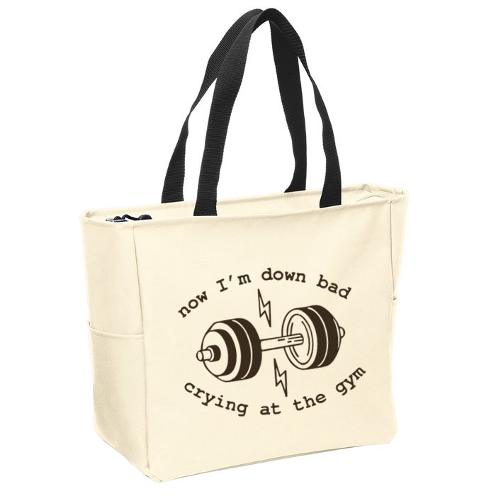 Down Bad Crying At The Gym Zip Tote Bag