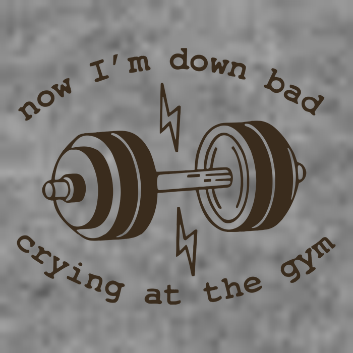 Down Bad Crying At The Gym 7-Panel Snapback Hat