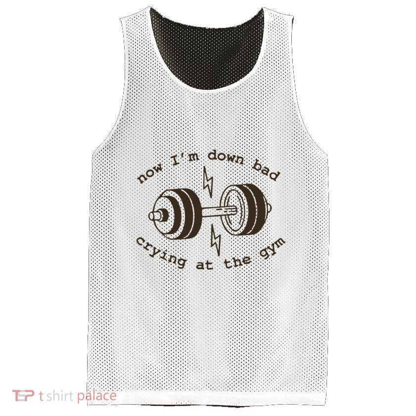 Down Bad Crying At The Gym Mesh Reversible Basketball Jersey Tank
