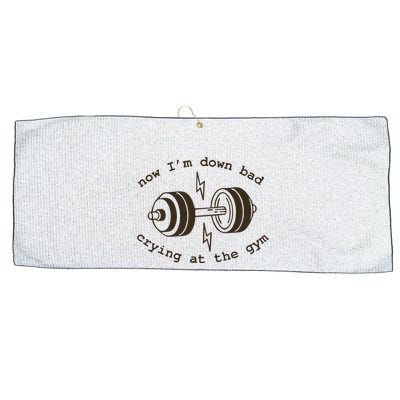 Down Bad Crying At The Gym Large Microfiber Waffle Golf Towel