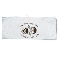 Down Bad Crying At The Gym Large Microfiber Waffle Golf Towel